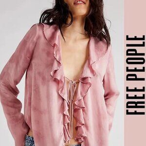 Free People Flowy Drawstring Blouse Size SP NWOT